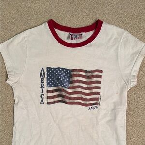 2000s American Flag cap sleeve baby tee